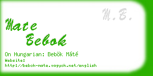 mate bebok business card